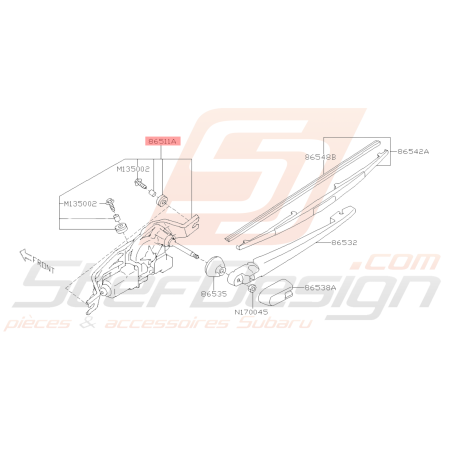 Moteur et Mécanisme d'essuie-glace Origine Subaru WRX STI 2010 - 201440025