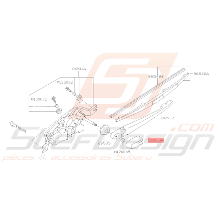 Couvercle Bras d'essuie-glace Arrière Origine Subaru WRX STI 2008 - 201440028