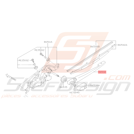Bras d'Essuie-Glace Arrière Origine Subaru WRX STI 2008 - 201440029