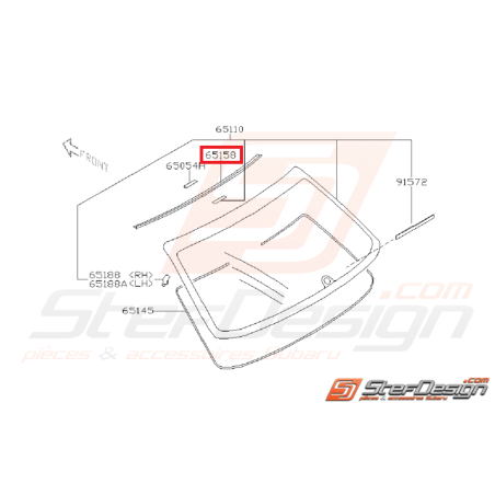 Baguette Supérieure Lunette Arrière Subaru WRX / STI 2001 - 200640092