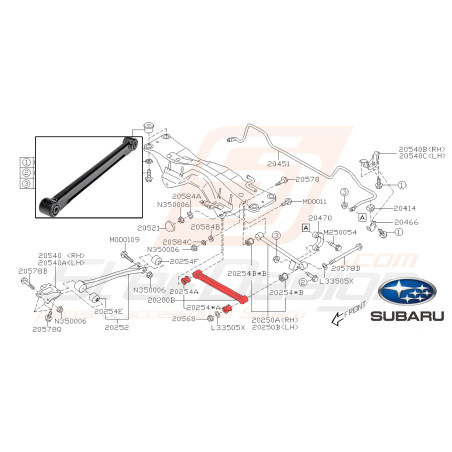 Tirant arrière pour Subaru impreza 2.0l R 200440109