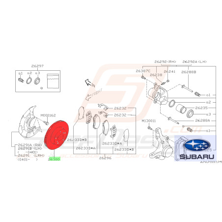 Disque avant origine constructeur pour subaru 1.5 200740114