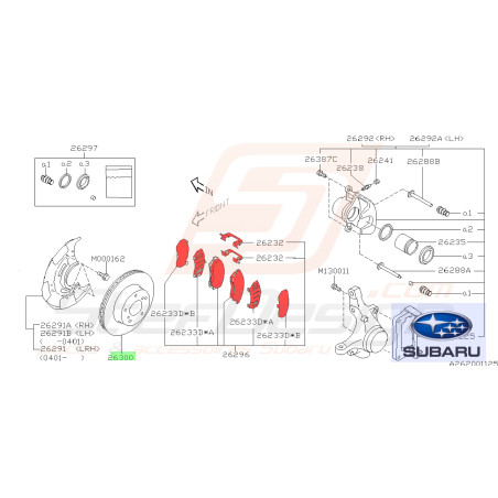 Plaquettes de frein avant - origine constructeur pour pour subaru 1.5 200740115