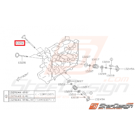 Soupape d'échappement Origine Subaru BRZ 2017 - 201940388