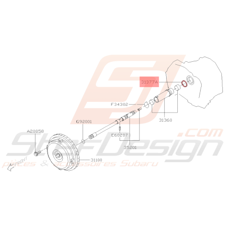 Joint d'étanchéité Origine Subaru FORESTER 2001 (Automatique)40391