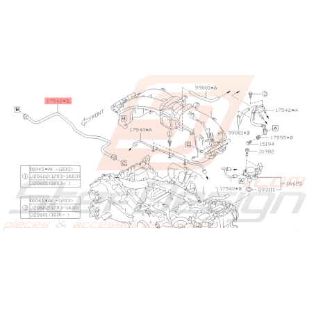 Tuyau d'arrivée de carburant Origine Subaru BRZ 2013 - 201940399
