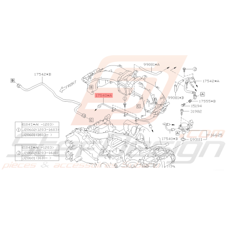 Tuyau de carburant Origine Subaru BRZ 2013 - 201940405