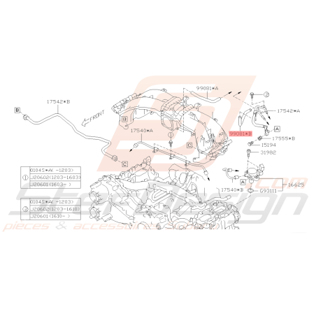 Durite de Dépression Origine Subaru BRZ 2013 - 201940407