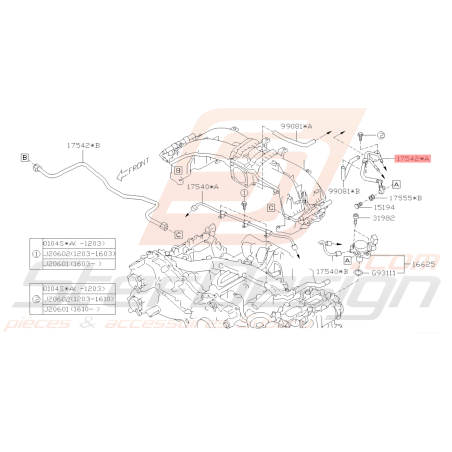 Tuyau d'arrivée de carburant Origine Subaru BRZ 2013 - 201940409