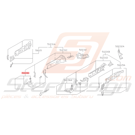 Gousset de Longeron Origine Subaru BRZ 2013 - 201940570