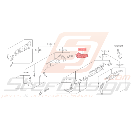 Renfort Longeron Origine Subaru BRZ 2013 - 201940576