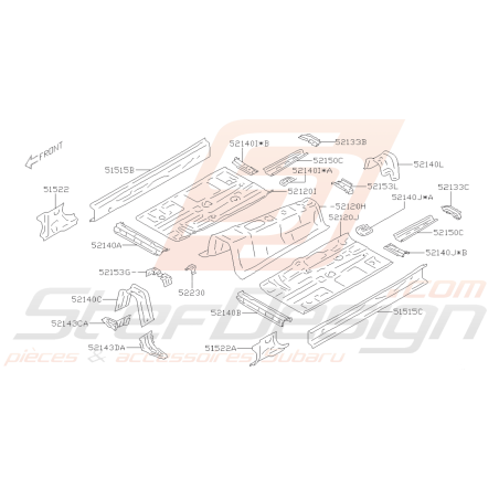 Schéma Panneau de Sol Avant Origine Subaru BRZ 2013 - 201940578