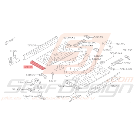 Traverse de Plancher Origine Subaru BRZ 2013 - 201940593