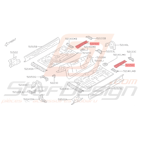 Armature de Plancher Origine Subaru BRZ 2013 - 201940599