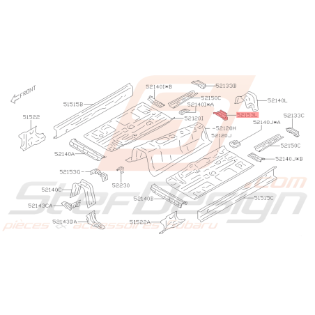 Patte de fixation Centrale Origine Subaru BRZ 2013 - 201940606