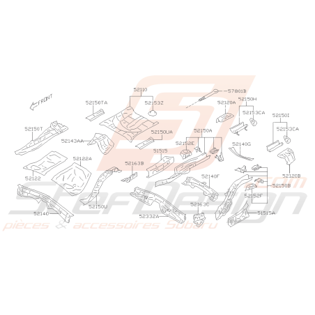 Schéma Panneau de Sol Arrière Origine Subaru BRZ 2013 - 201940610