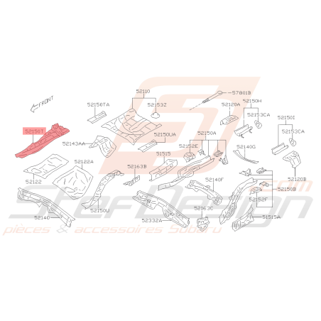 Armature de Plancher Origine Subaru BRZ 2013 - 201940611