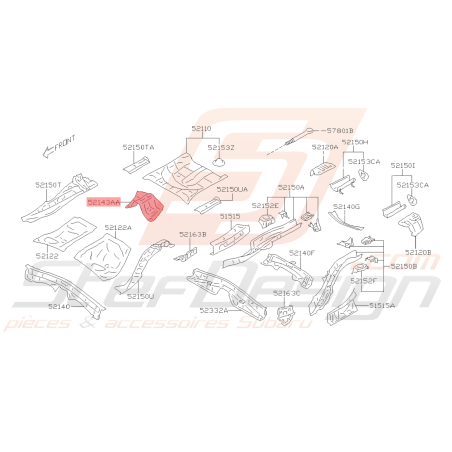 Renfort de Plancher Arrière Origine Subaru BRZ 2013 - 201940621