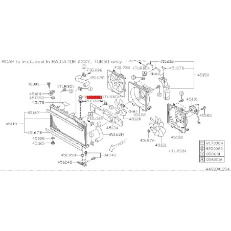 Bouchon de radiateur d'eau origine SUBARU