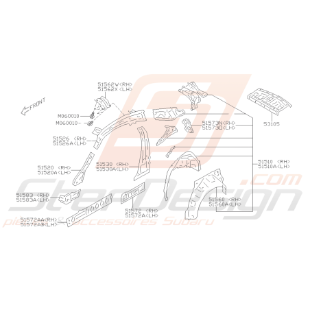 Schéma Panneau Latéral Intérieur Origine Subaru BRZ 2013 - 201940698