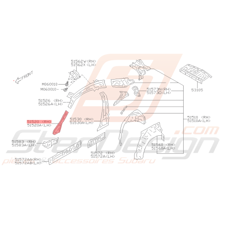 Renfort Intérieur de Montant Origine Subaru BRZ 2013 - 201940713