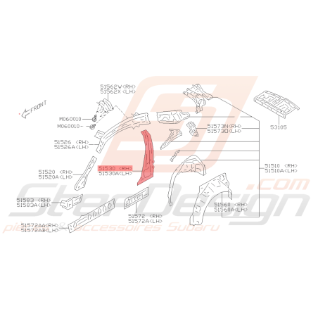 Montant Central Intérieur Origine Subaru BRZ 2013 - 201940715