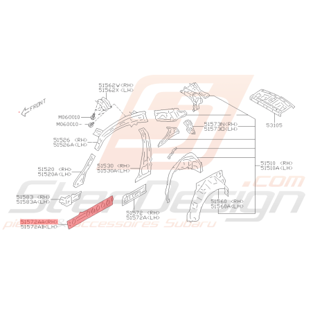 Renfort de bas de caisse Origine Subaru BRZ 2013 - 201940719