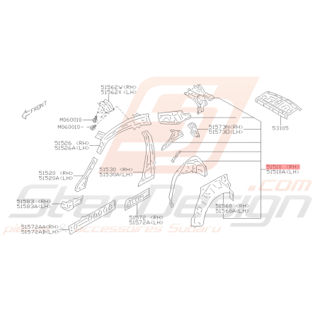 Aile Arrière Intérieure Droite Origine Subaru BRZ 2013 - 201940728
