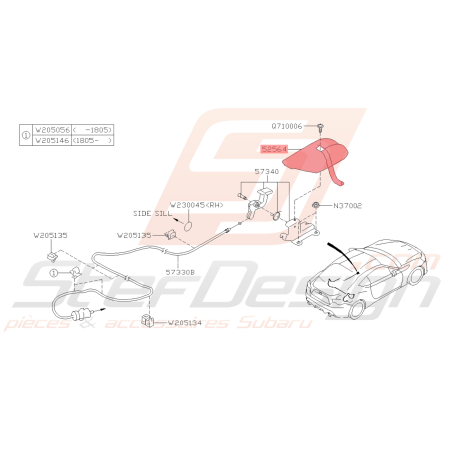 Couvercle de Poignée Origine Subaru BRZ 2013 - 201940752