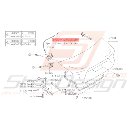 Cable d'ouverture de Coffre Origine Subaru BRZ 2013 - 201940758