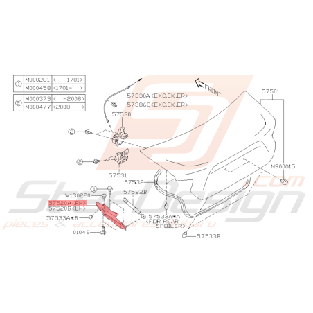Charnière de Coffre Origine Subaru BRZ 2013 - 201940765