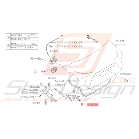 Butée caoutchouc coffre Origine Subaru WRX STI 01 - 03/04 BRZ 13 - 1940771