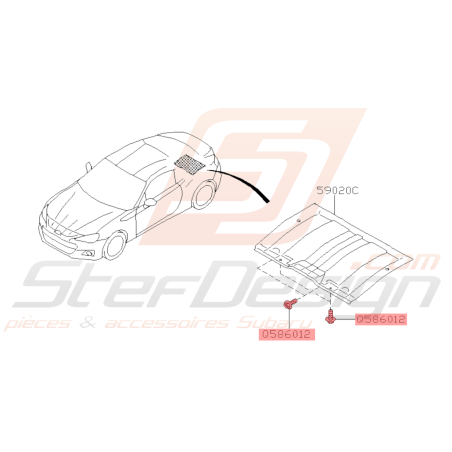 Vis fixation tôle pare chaleur d'échappement GT 93 - 00 WRX STI 01 - 07 BRZ 13 - 1940780