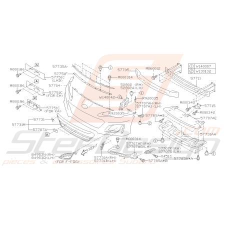 Schéma Pare-Chocs Avant Origine Subaru BRZ Phase 2 2017 - 201940782