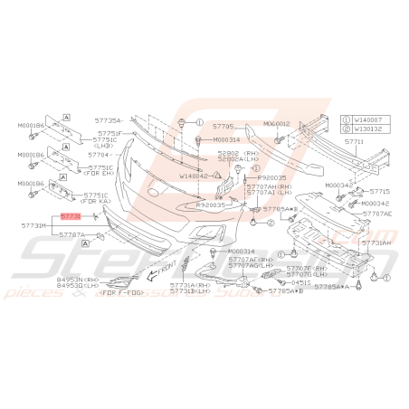 Cache de Pare-Chocs Avant Origine Subaru BRZ 2017 - 201940784