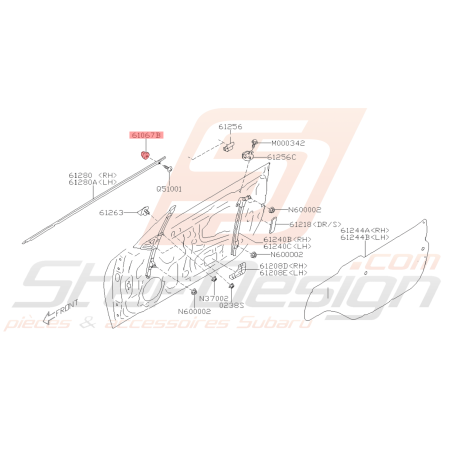 Agrafe fixation lèche-vitre Origine Subaru GT 93-00 WRX STI 01-07 BRZ 13-19 Forester Turbo 97-0240817