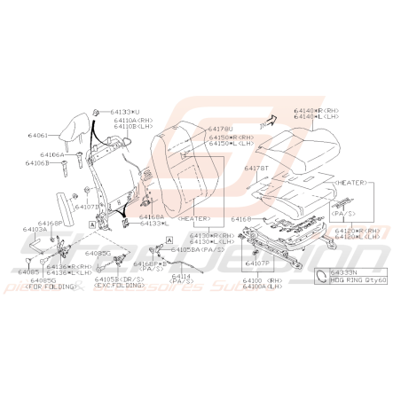 Schéma Dossier de siège Avant et Appuie-tête Origine Subaru BRZ 2013 - 201940889