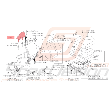 Appuie-tête (Siège en cuir) Origine Subaru BRZ 2013 - 201940891