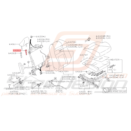 Manchon de Verrouillage Appuie-tête Origine Subaru BRZ 2013 - 201940893