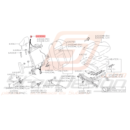 Crochet de Dossier Origine Subaru BRZ 2013 - 201940896