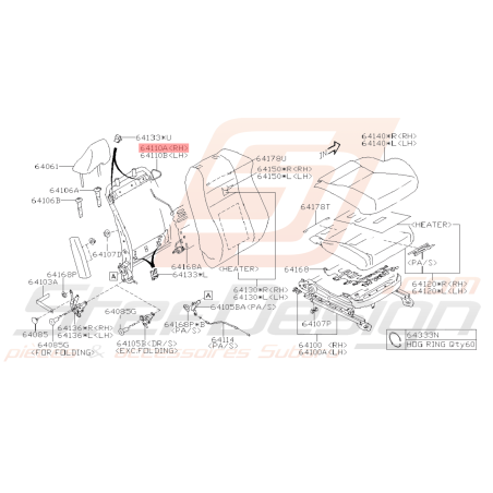Armature de Dossier Origine Subaru BRZ 2013 - 201940897