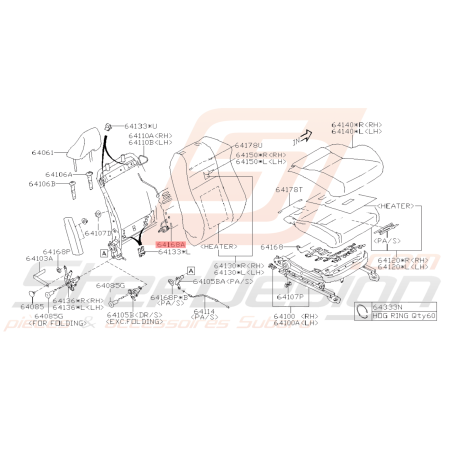 Ressort de siège Avant Origine Subaru BRZ 2013 - 201940902