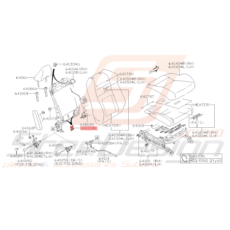 Crochet de Dossier Origine Subaru BRZ 2013 - 201940904