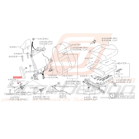 Ecrou de Siège Origine Subaru BRZ 2013 - 201940905