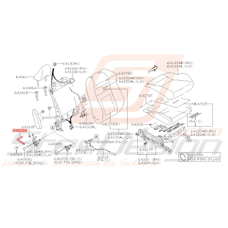 Bande de Siège Origine Subaru BRZ 2013 - 201940906