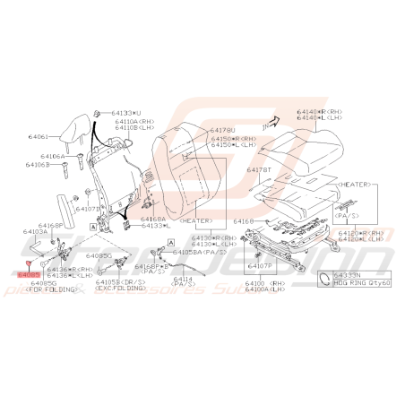 Boulon de Siège Avant Origine Subaru BRZ 2013 - 201940907