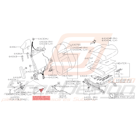 Support de Dossier Origine Subaru BRZ 2013 - 201940912