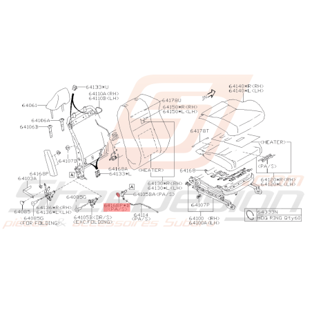 Ecrou de Siège Origine Subaru BRZ 2013 - 201940914