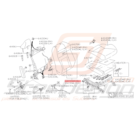 Coussin Dossier de Siège Avant (Siège en cuir) Origine Subaru BRZ 2013 - 201940923