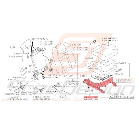 Ensemble Cadre de Siège Avant Origine Subaru BRZ 2013 - 201940928